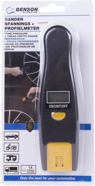 BENSON Car Digital LCD Tyre Pressure Gauge+Tyre Tread Depth Gauge