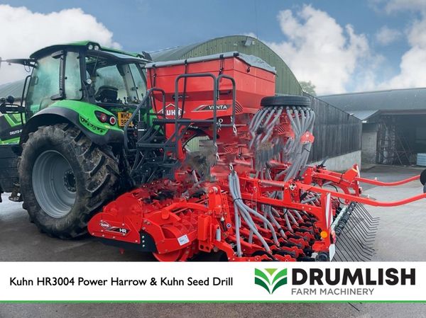 NEW Kuhn HR3004 Power Harrow & 320-24 Seed Drill
