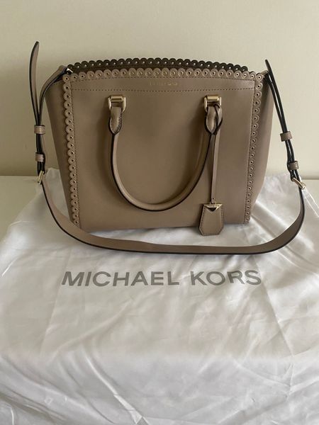 Michael kors brown and beige bag sale