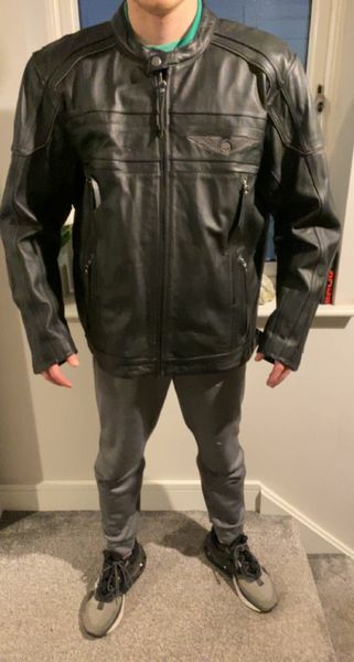 Harley Davidson leather jacket and seat