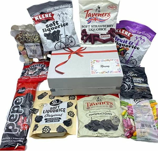 Liquorice Sweet Hamper Gift Box Filled with 7 Packs Licorice