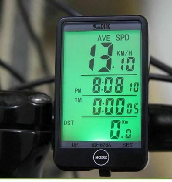 Cycle Bicycle Bike LCD Computer Odometer Speedometer with Backlight Monitor Bikes' Speed Distance and Riding Time 