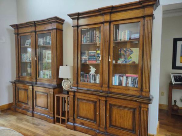 Magnificent Pair of walnut library bookcases