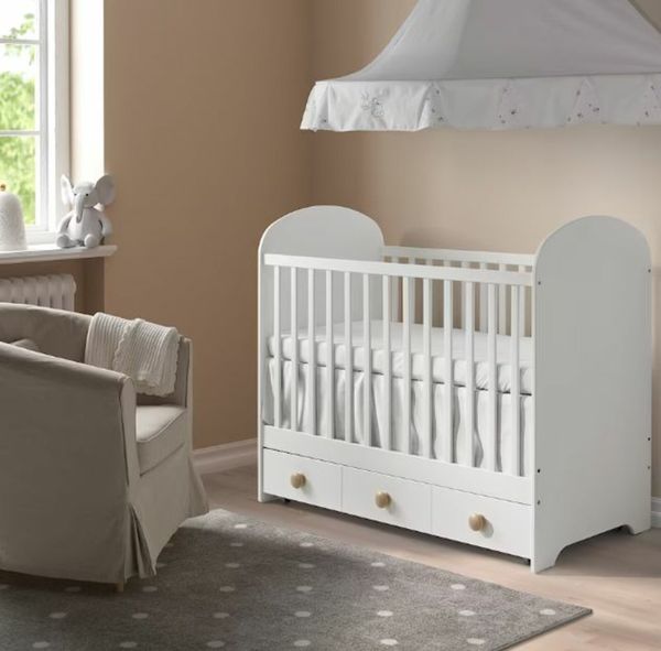 IKEA 3x1 Baby Cot with drawer + mattress