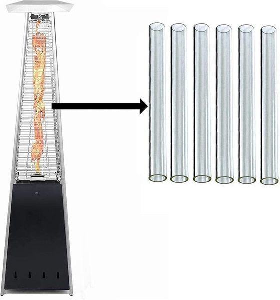 BU-KO Glass Tube Replacement for Pyramid Gas Patio Heater Pack of 6
