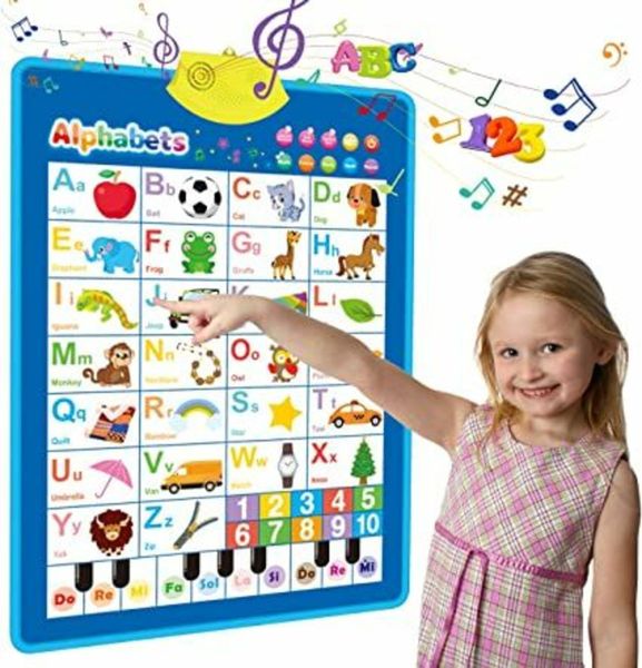 REMOKING Electronic Interactive Alphabet Wall Chart,Talking ABC & 123s & Piano Tone & Music Poster,Learning Toy at Preschool, Kindergarten, Educational Toys for 1-6 Year Old Boys Girls