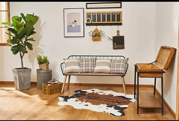 Faux Cowhide Rug ( x ) - Cow Print Area Rug for a Western Boho  Decor - Synthetic, Cruelty-Free Animal Hide Carpet with No-Slip Backing for  sale in Dublin for €100 on