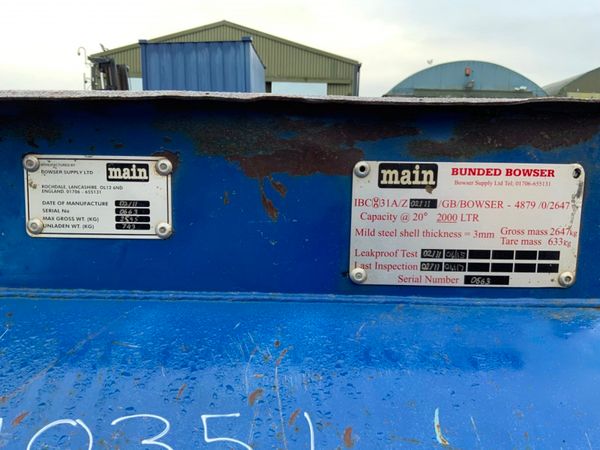 *** 2000LT STATIC BUNDED FUEL BOWSER......1035 *** 247147464