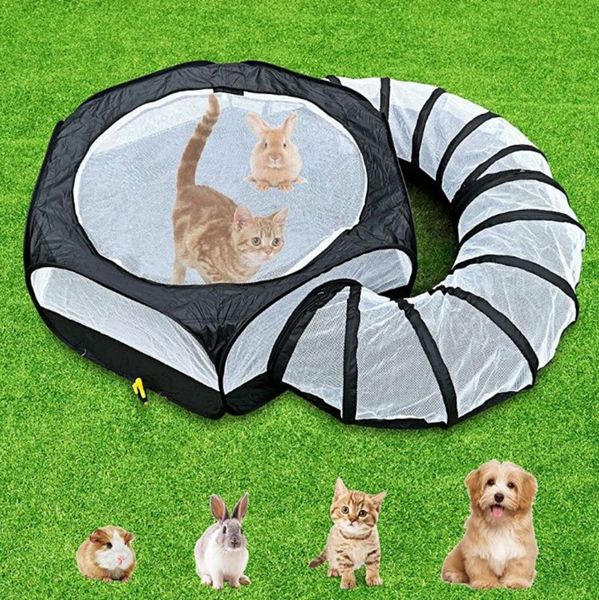 Small Animal Playpen Guinea Pig Cage Rabbit Pet with Tunnel  Breathable&Transparent Pop Open Indoor Outdoor Exercise Portable Yard Fence  with Top Cover for Cats,Bunny,Hamster,Hedgehog Pet,Chinchillas for sale in  Dublin for €100 on