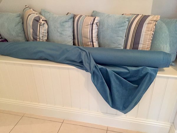 New Roll of Velvet Aqua Blue Fabric Upholstery