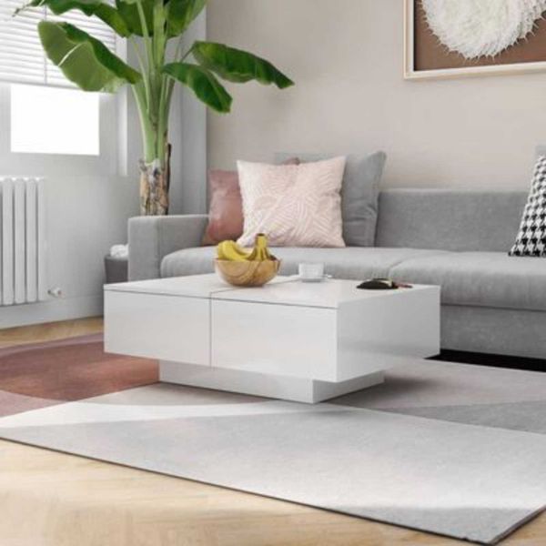 Vidaxl coffee table high deals gloss white