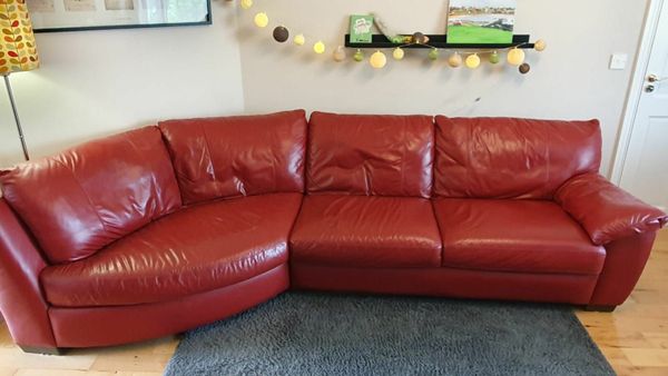 Red leather deals sofas for sale