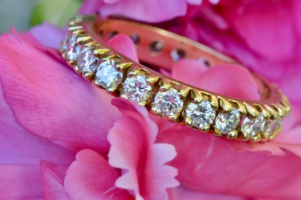 Vintage diamond hot sale eternity ring