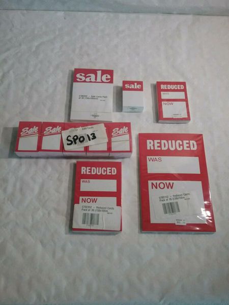 SALE CARDS/SALE POSTERS