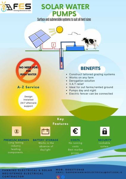 Solar livestock water pump