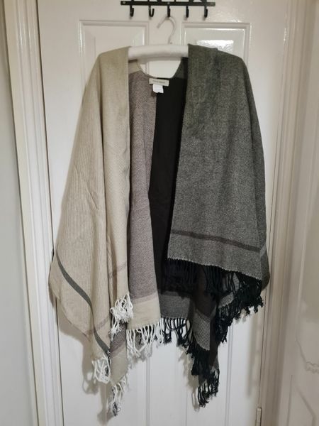 Large wool cashmere shawl throw Scarf