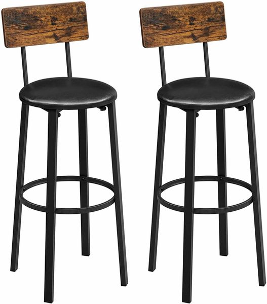 BAR CHAIRS, SET OF 2, HIGH STOOLS, UPHOLSTERED SEATING