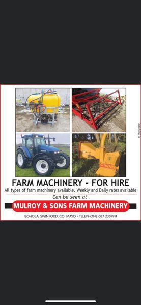 HIRE FARM MACHINERY at Mulroy farm machinery
