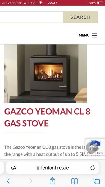 Gazco Yeoman CL8 Gas Stove for sale in Co. Dublin for €800 on DoneDeal