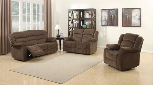 New Brown Fabric Recliner Sofas