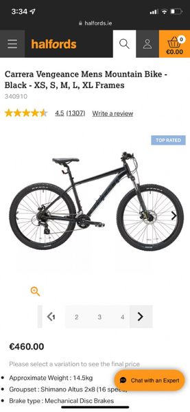 halfords carrera vengeance mens black