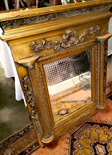 Large antique ornate mirror