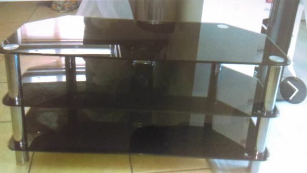 Black glass deals tv stand ebay