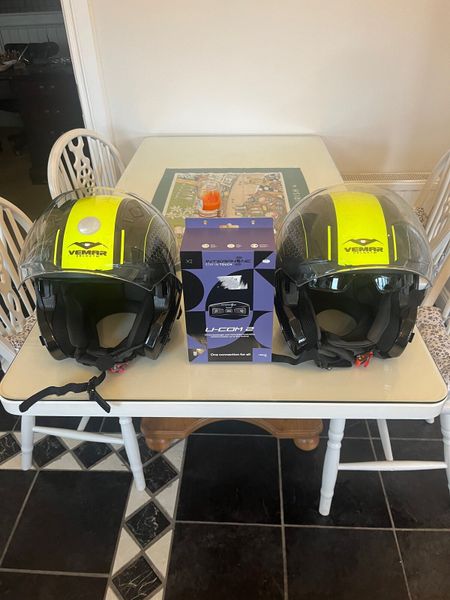 Open face flip up helmets and intercoms for sale in Co. Kildare for