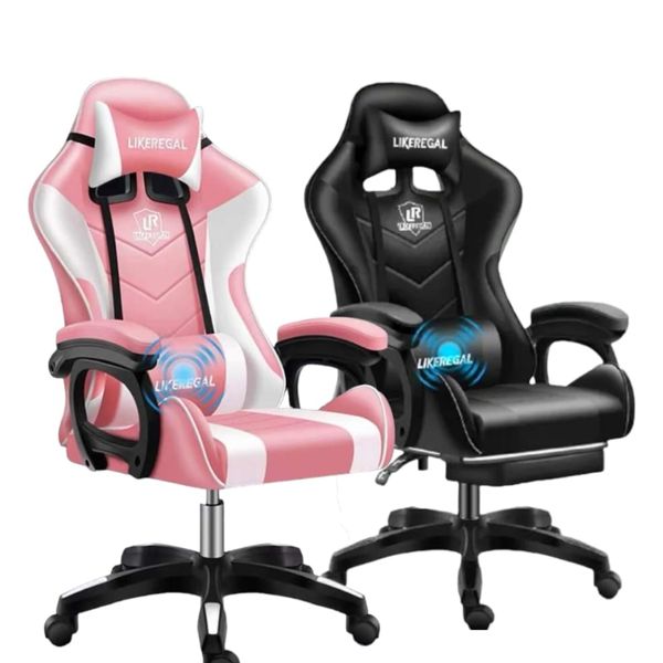 Gaming chair best sale with back massager