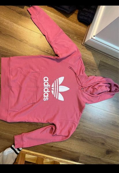 Adidas tape hoodie shop pink