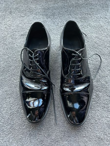 Men's patent leather clearance shoes