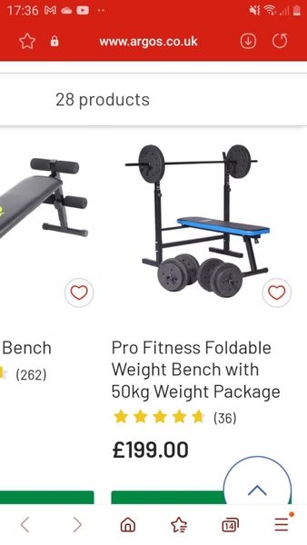 50kg weight set online argos