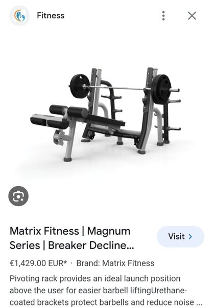 MATRIX OLYMPIC DECLINE BENCH WITH LEG RAISE HOLDER