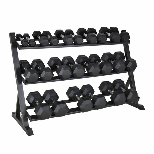 Dumbbell set with store rack for sale