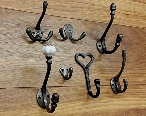 6 x Vintage Style Cast Iron Coat Hooks (7 Styles) for sale in Co. Westmeath  for €30 on DoneDeal