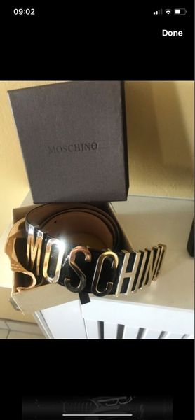 Moschino Logo Plaque Leather Belt for sale in Co. Dublin for 110 on DoneDeal