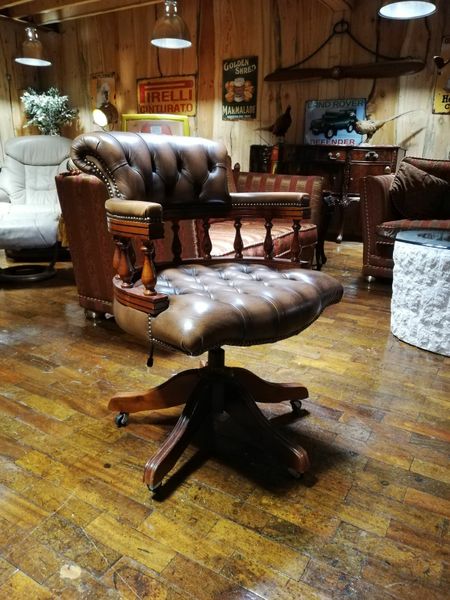 Leather captains cheap chair for sale