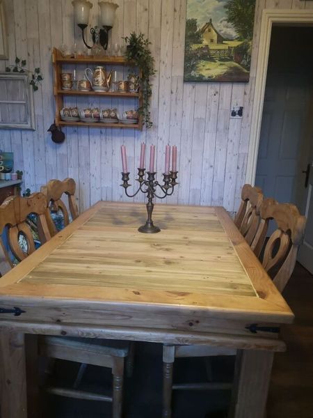 Mexican pine table discount and 4 chairs