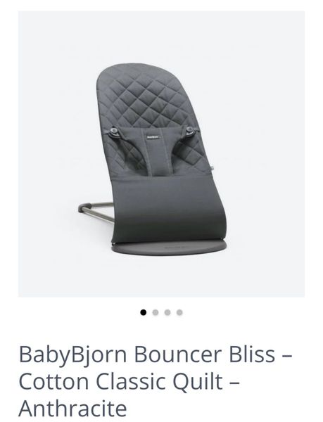 BabyBjörn Bouncer Bliss, Cotton, Classic Quilt, Anthracite