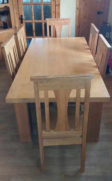 Solid Oak Table 6 chair set for sale in Co. Donegal for 500 on