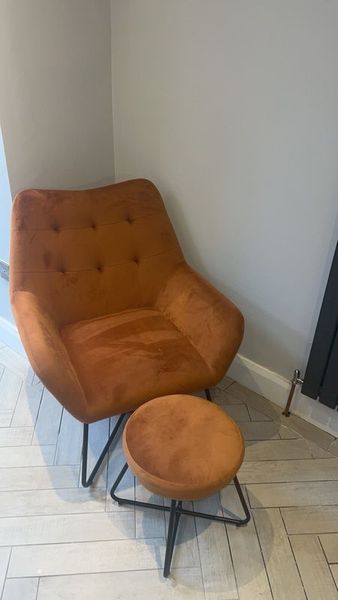 Turio burnt orange velvet deals effect chair