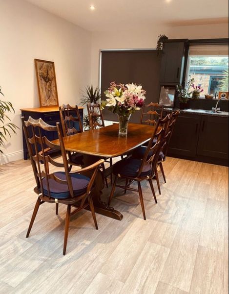 Ercol dining table 2024 and chairs for sale