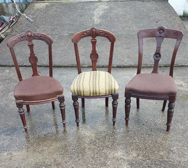 Victorian walnut dining chairs 35 each for sale in Co. Laois for 35