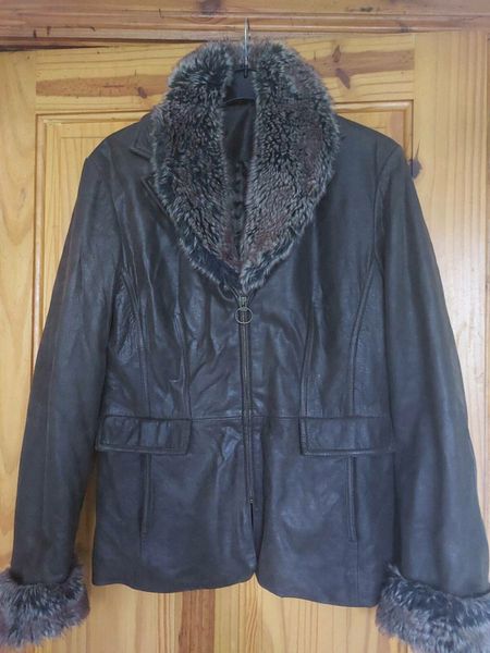 Wallis leather jacket 2024 with fur collar