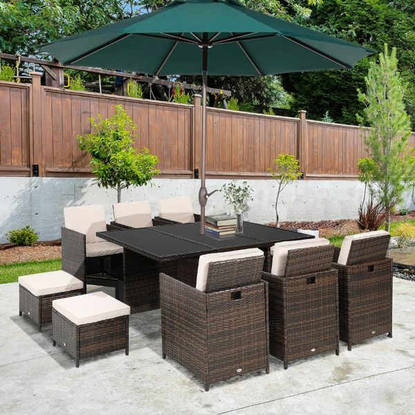 11 Pieces Rattan Dining Set Aluminium Brown for sale in Co. Dublin for 1 270 on DoneDeal