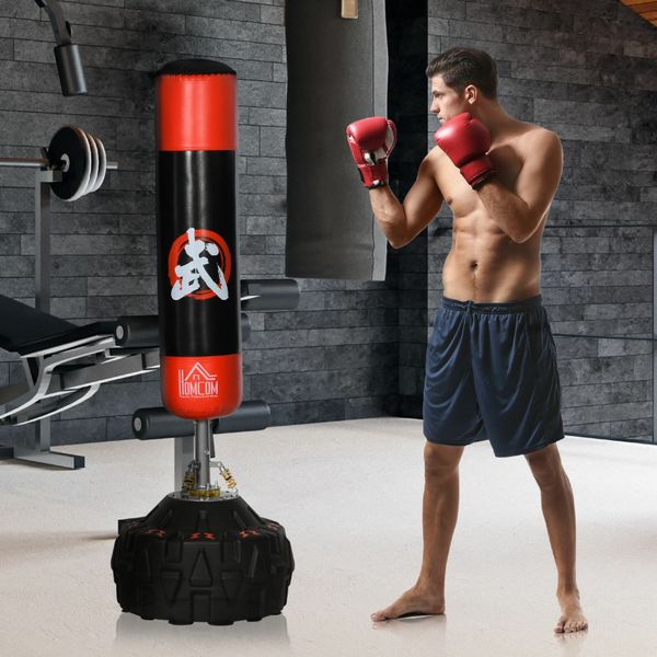 Punching bag on store stand for sale