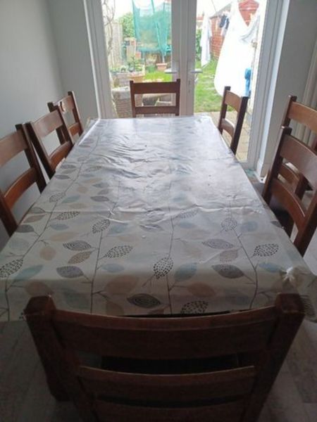 Table with 8 chairs best sale for sale