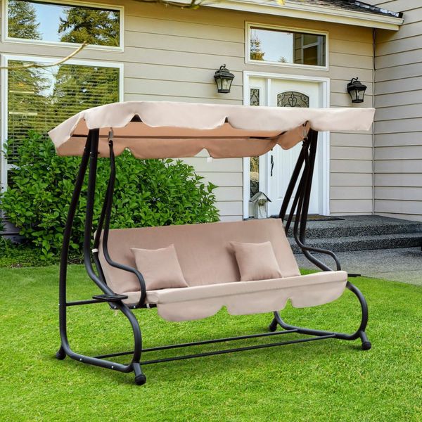 Garden swing seat converts to bed hot sale