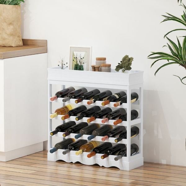 70Wx22.5Dx70H cm 24 Bottles 4tier Wine RackWhite for sale in Co