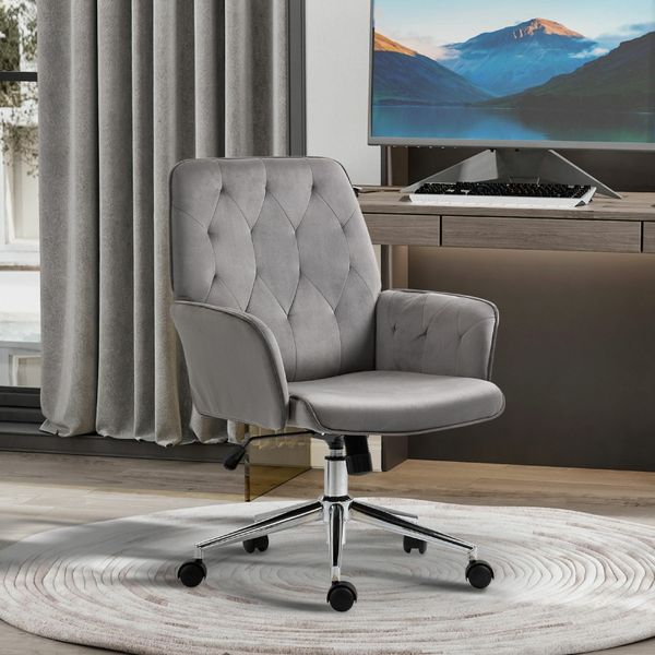 Swivel velvet deals desk chair